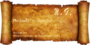 Molnár Ipoly névjegykártya